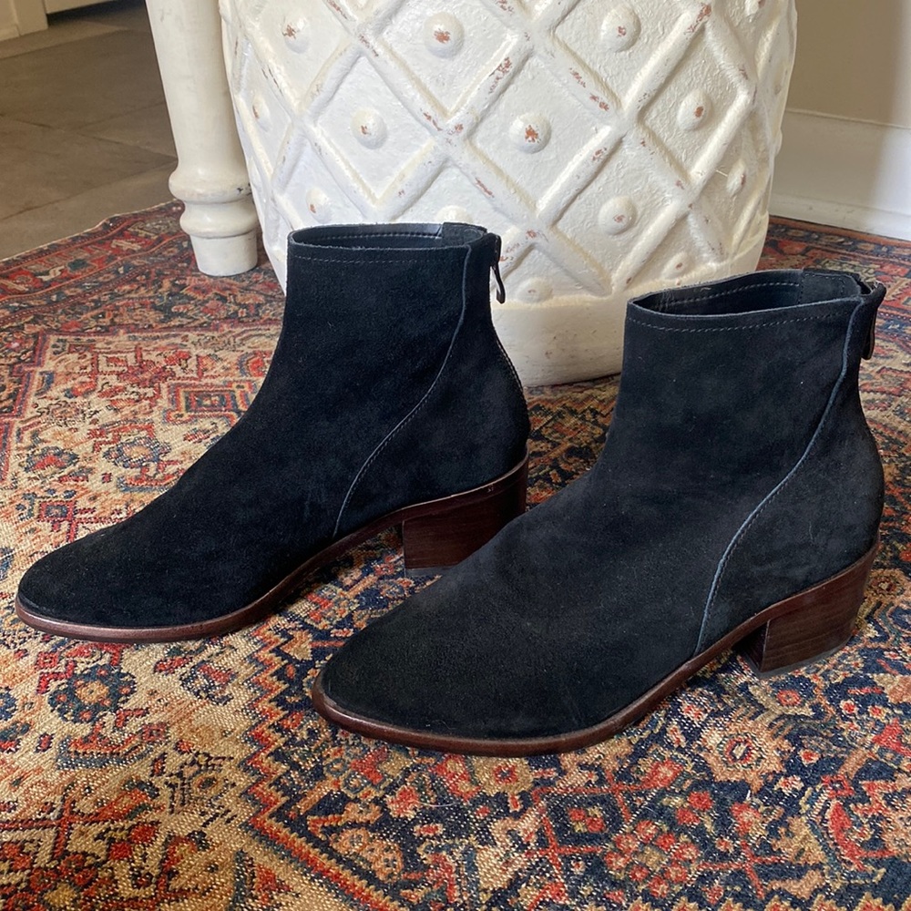 Antonio Melani Black Suede Ankle Boots